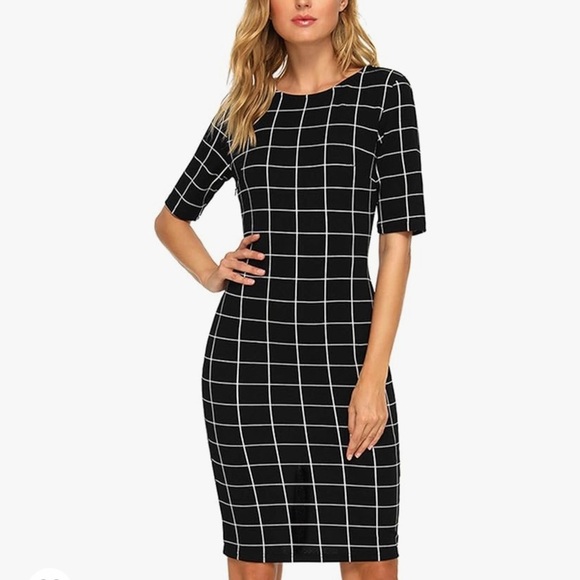 Shein black tweed style shift dress size large - Picture 4 of 10